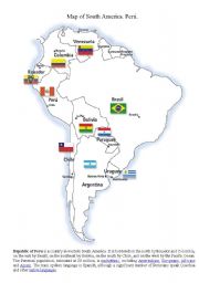 English Worksheet: Map of South America. 