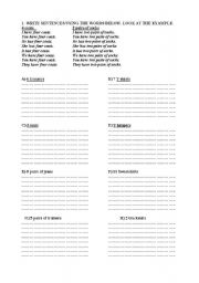 English Worksheet: have  - has