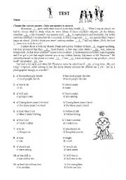 English Worksheet: TEST - Revision OR Placement