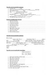 English Worksheet: possessive pronouns