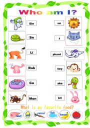 English Worksheet: Animal match