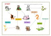 English worksheet: board game ANIMALS