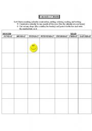 English worksheet: Calendar worksheet