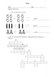 English worksheet: Numbers