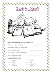 English Worksheet: BACK TO SCHOOL!