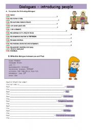 English Worksheet: Introducing people