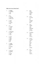 English worksheet: Correct word order