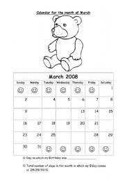 English worksheet: Days and month