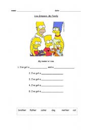 English worksheet: Lisa Simpsons family