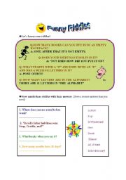 English Worksheet: Riddles