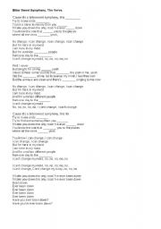 English Worksheet: Bitter sweet symphony