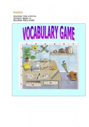 English Worksheet: VOCABULARY GAME