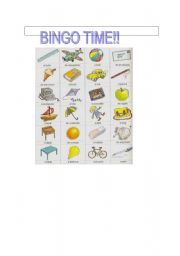 English worksheet: bingo