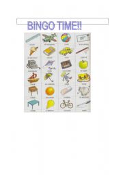 English Worksheet: bingo