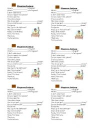 English Worksheet: Classroom Sentences