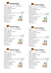 English Worksheet: Classroom Sentences