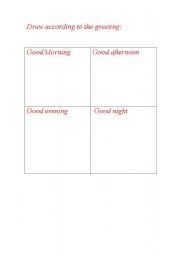 English worksheet: Draw greetings