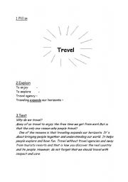 English worksheet: Traveling