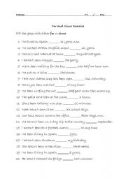 English Worksheet: For - Since