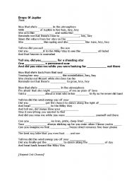 English worksheet: Song - Drops of jupiter - fill the blanks