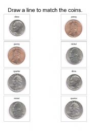 English worksheet: Coin Match