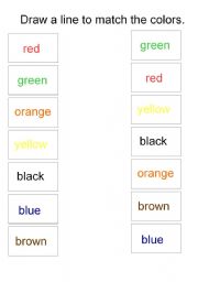 English worksheet: Color Match