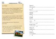 English Worksheet: reading test : a letter