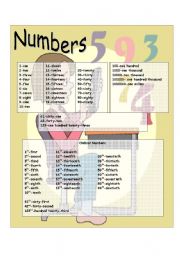 English Worksheet: Numbers