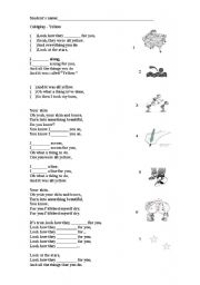 English Worksheet: Yellow-simple past