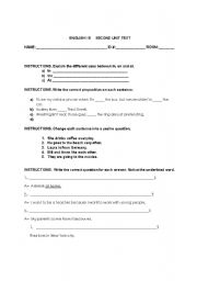 English Worksheet: Basic Vocabulary, Prepositions and Yes/no questions