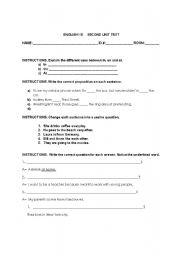 English worksheet: Basic Vocabulary, Prepositions and Yes/no questions