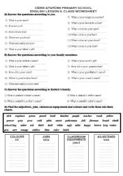 English Worksheet: worksheet for 4. class