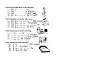 English worksheet: Every day activities