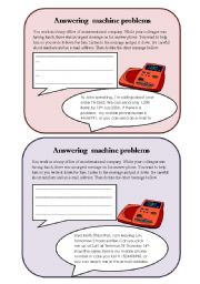 English Worksheet: Answering machine problems