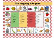 The shopping lists game