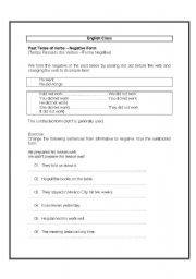 English worksheet: teaching the past tense