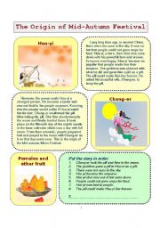 English Worksheet: Mid Autumn Festival