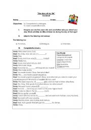 English Worksheet: My perfect day