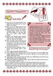 English Worksheet: The Devil Wears Prada_Discussion_Writing