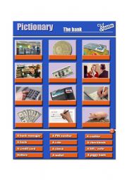 English Worksheet: Pictionary / The Bank
