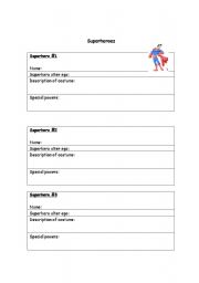 English worksheet: superheros