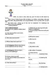 English Worksheet: Family Members