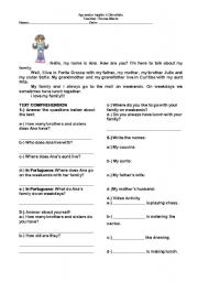 English worksheet: Family Members