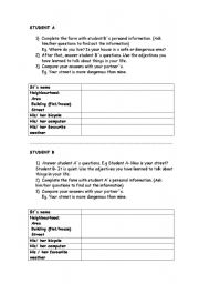 English Worksheet: Information Gap