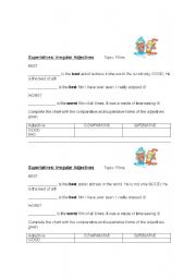 English worksheet: Irregular superlatives 