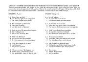 English Worksheet: Three Scrambled Food Conversations