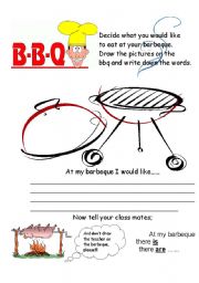 English Worksheet: What would you like at your BBQ?