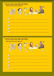 English Worksheet: Daily routines worksheets;My Activities
