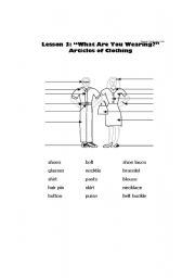 English worksheet: Clothing
