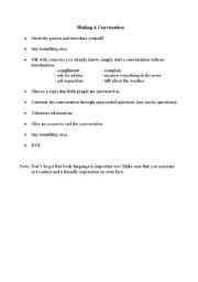 English Worksheet: Steps in making small talk